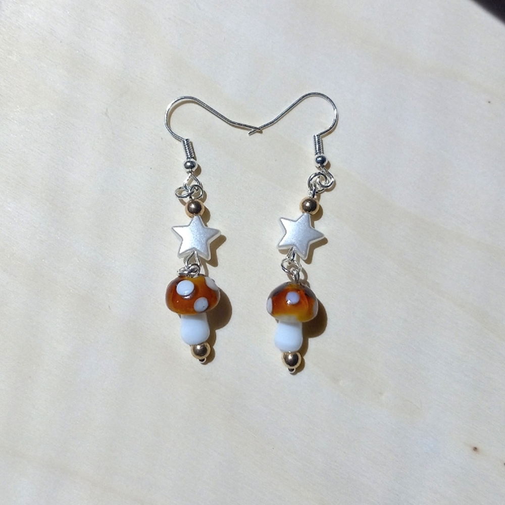 Mini Mushroom Star Earrings!!!